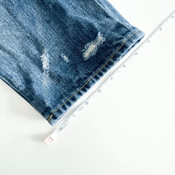 1969 GAP Mens Selvedge Jeans Slim Sashiko Patchwork Distressed Destroyed Size 31 - Picture 12 of 14